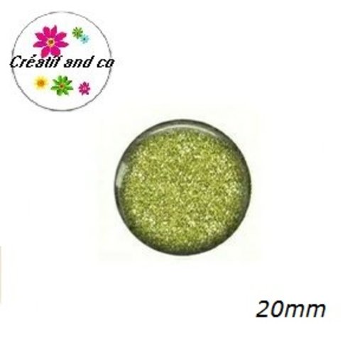 Cabochon vert clair 20mm