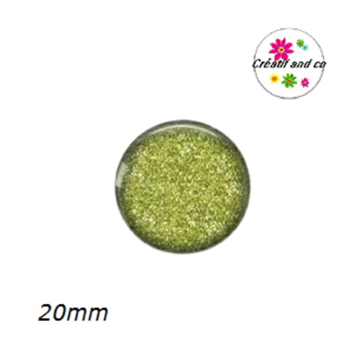 Cabochon vert clair 20mm