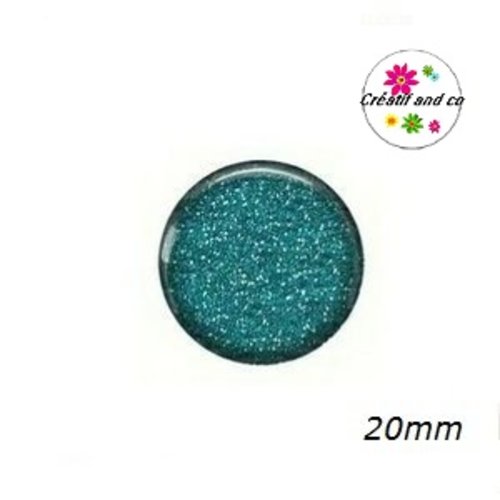 Cabochon bleu 20mm
