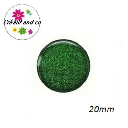 Cabochon vert feuille  20mm