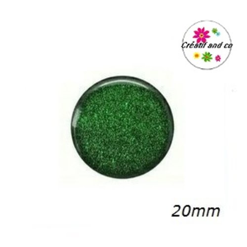 Cabochon vert feuille  20mm