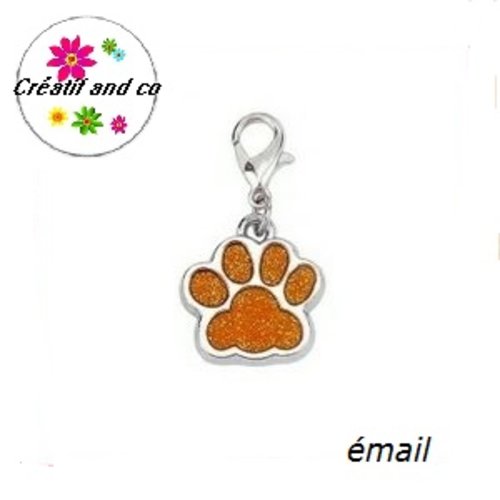 Charm's empreinte de patte chien/chat émail doré