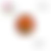 Bouton pression tulipe orange fond rouge 12mm
