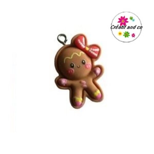 Breloque melle pain d'épice de noël résine