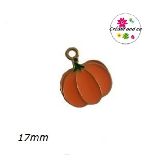 Breloque citrouille émail