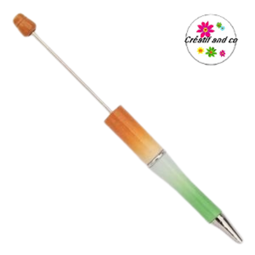 Stylo à bille personnalisable dégradé de couleur avec des perles