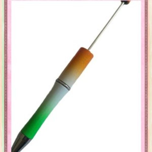 Stylo à bille personnalisable dégradé de couleur avec des perles
