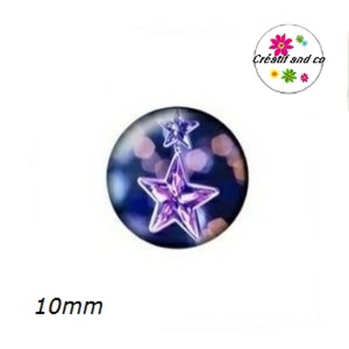 X2 cabochons étoiles 10mm