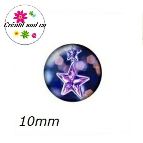 X2 cabochons étoiles 10mm