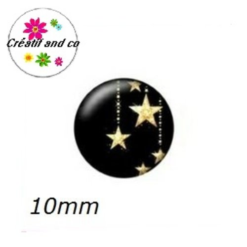 X2 cabochons étoiles 10mm