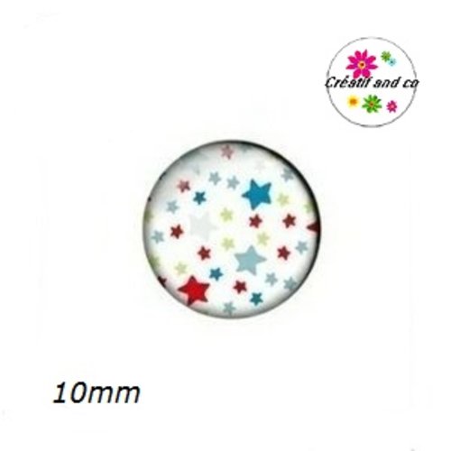 X2 cabochons étoiles 10mm