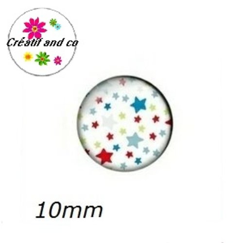 X2 cabochons étoiles 10mm