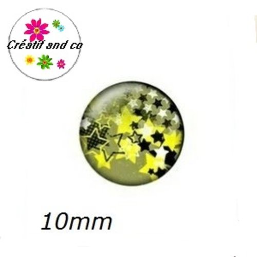 X2 cabochons étoiles 10mm