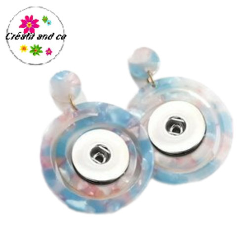 Boucle d'oreille cercle acrylique bouton pression