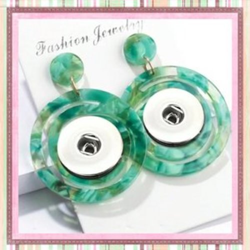 Boucle d'oreille cercle acrylique bouton pression