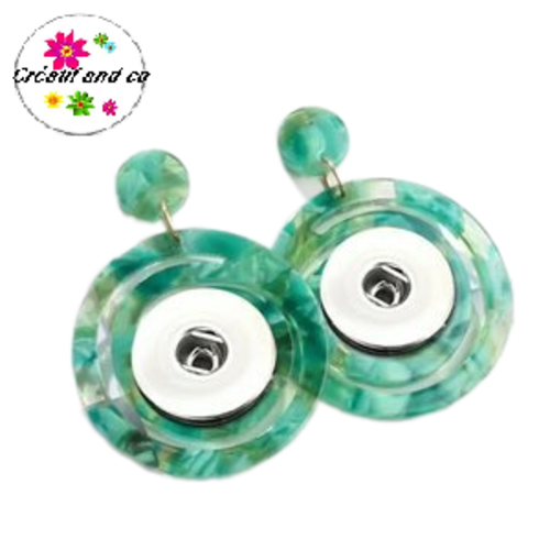 Boucle d'oreille cercle acrylique bouton pression