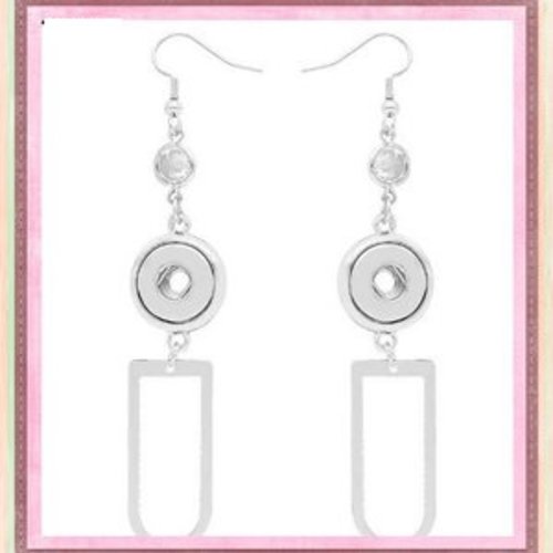 Boucle d'oreille pendante bouton pression 12mm