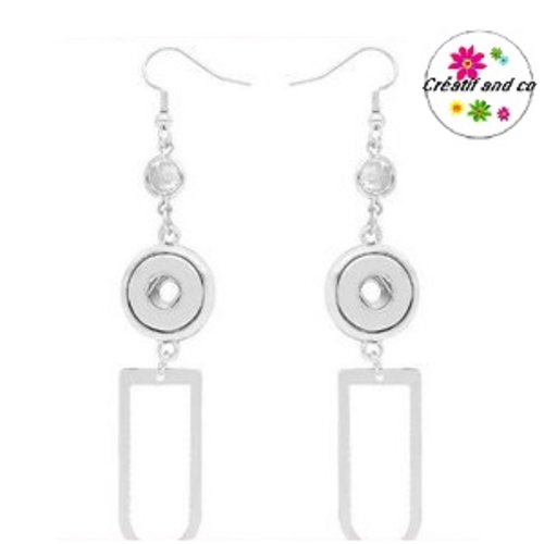 Boucle d'oreille pendante bouton pression 12mm