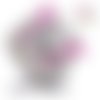 Bague élastique papillon rose pour bouton pression 12mm