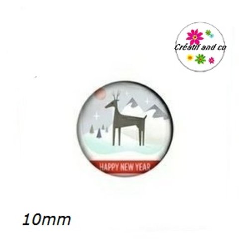 X2 cabochons cerf 10mm