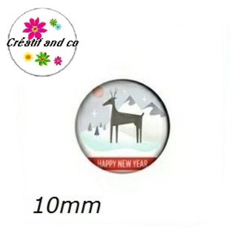 X2 cabochons cerf 10mm