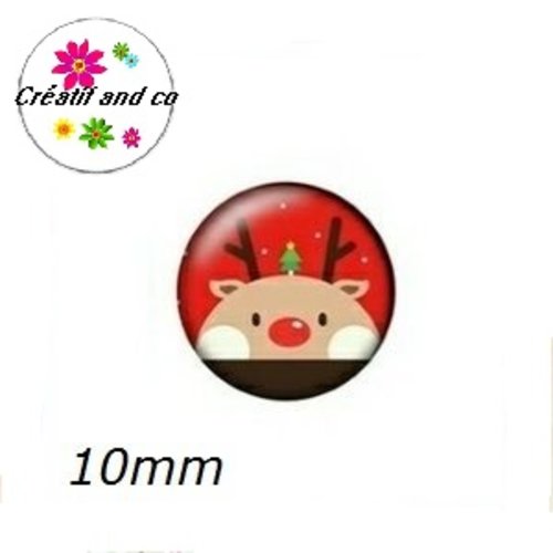 X2 cabochons cerf 10mm