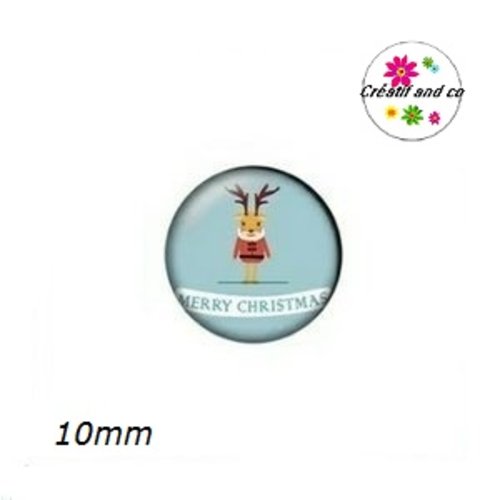 X2 cabochons cerf 10mm