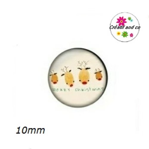 X2 cabochons cerfs 10mm