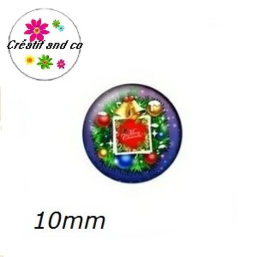 X2 cabochons sapin de noël 10mm