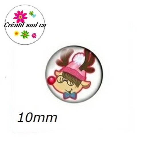 X2 cabochons cerf 10mm