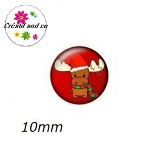X2 cabochons cerf 10mm