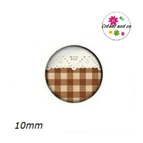X2 cabochons à motif 10mm