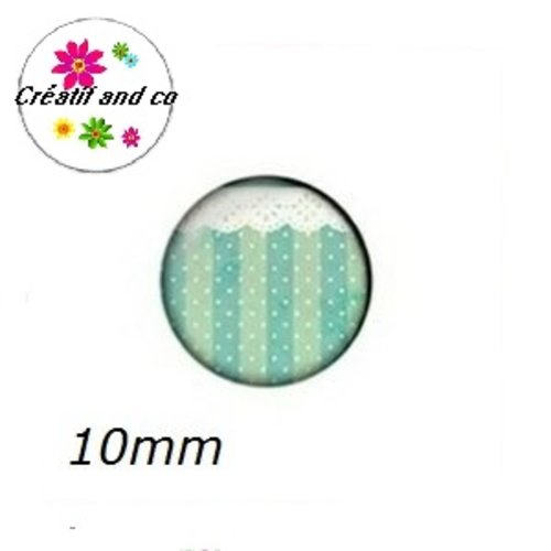 X2 cabochons à motif 10mm