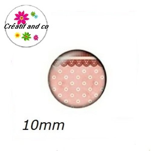 X2 cabochons à motif 10mm