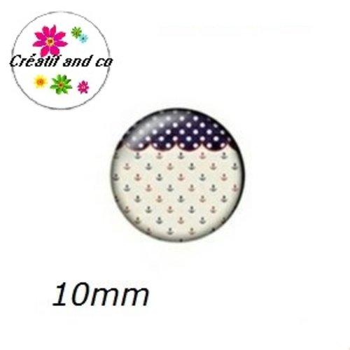 X2 cabochons à motif 10mm