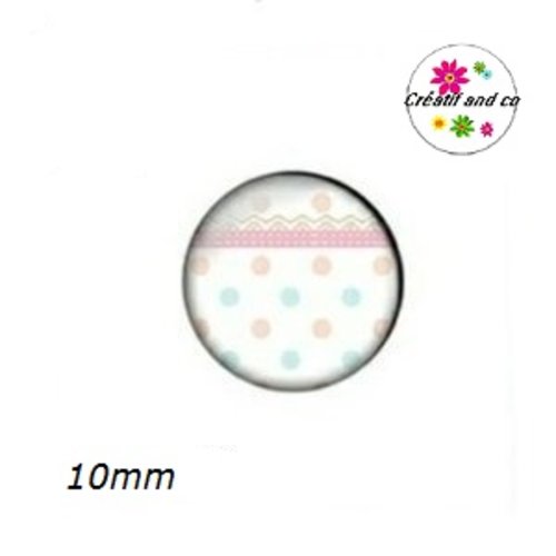 X2 cabochons à motif 10mm