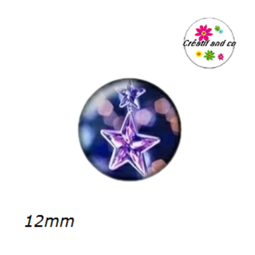 X2 cabochons étoiles 12mm