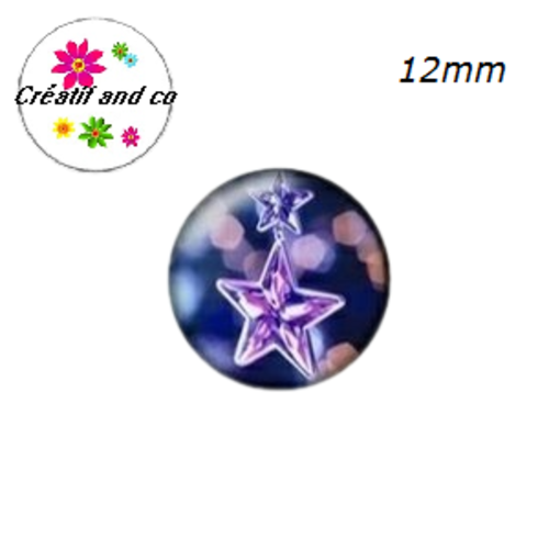 X2 cabochons étoiles 12mm
