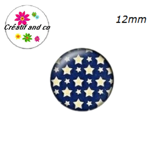 X2 cabochons étoiles 12mm