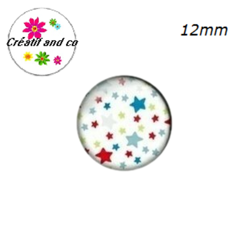 X2 cabochons étoiles 12mm