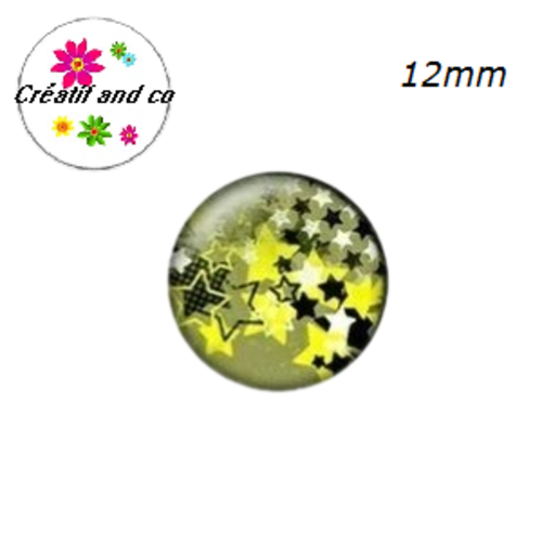 X2 cabochons étoiles 12mm