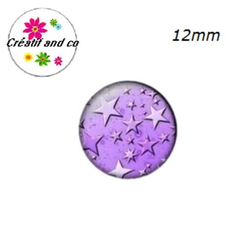 X2 cabochons étoiles 12mm