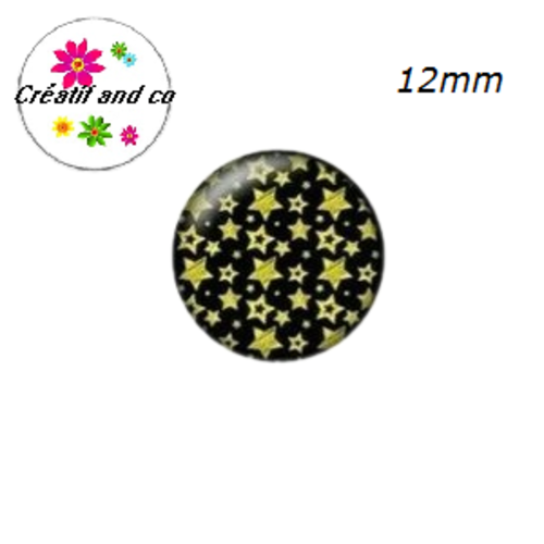 X2 cabochons étoiles 12mm