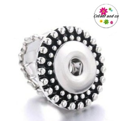 Bague métal élastique argentée pour bouton pression 18/20mm