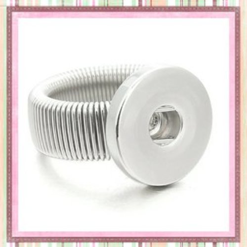 Bague métal élastique argentée pour bouton pression 18/20mm