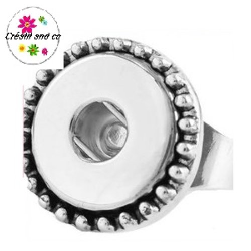 Bague métal réglable argentée pour bouton pression 18/20mm