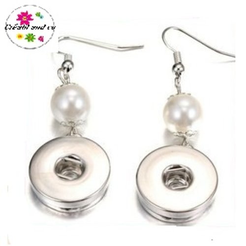 Boucle d'oreille pendante bouton pression 18mm