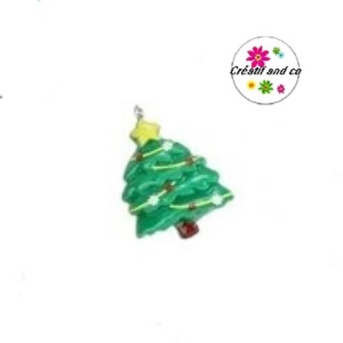 Breloque sapin de noël vernis résine