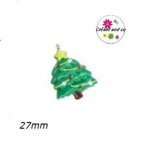 Breloque sapin de noël vernis 27mm