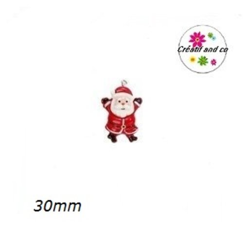 Breloque père noël vernis 30mm